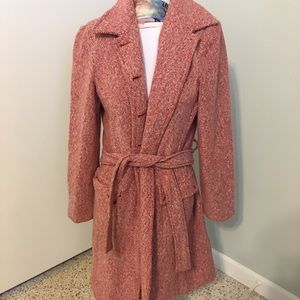 Red tweed ‘Liquid’ coat